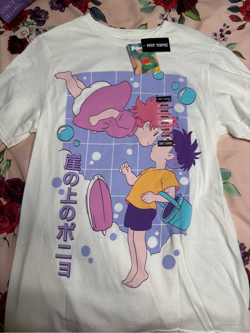 Hot Topic White Ponyo Graphic Short Sleeve Tee